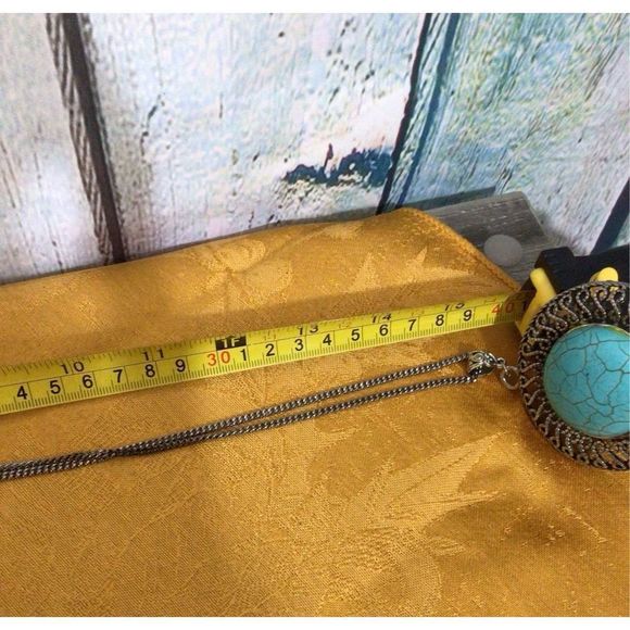 Vintage Artisan Turquoise Pendant Necklace 🍁🌸 - Picture 4 of 14